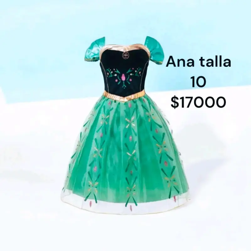 Vestido de Princesa Infantil Azul con Detalles de Nieve - 2
