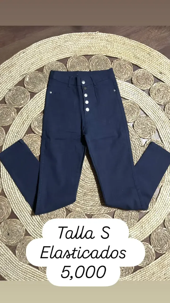 Pantalones elásticos talla S azul oscuro