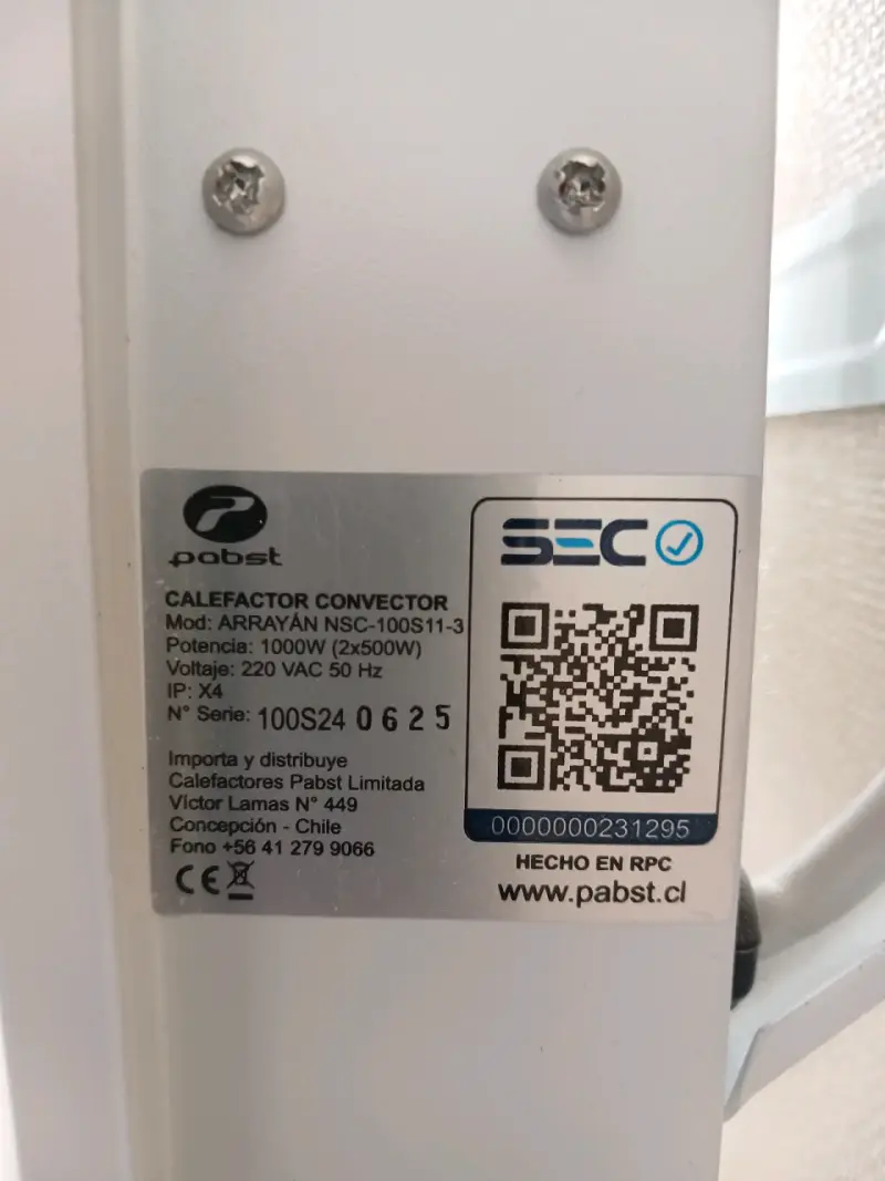 Calefactor convector eléctrico Pabst 1000W - 4