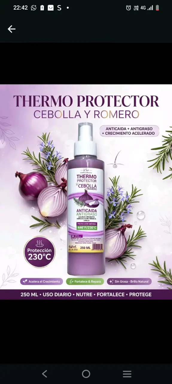 Thermo Protector Cebolla y Romero 250ml