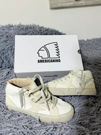 Zapatillas blancas de cuero Americanino estilo BatiHigh - miniatura 1