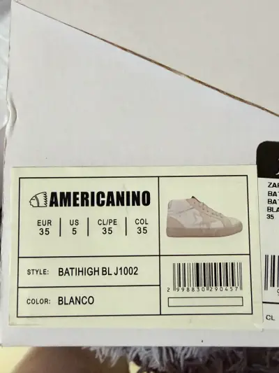 Zapatillas blancas de cuero Americanino estilo BatiHigh - miniatura 3