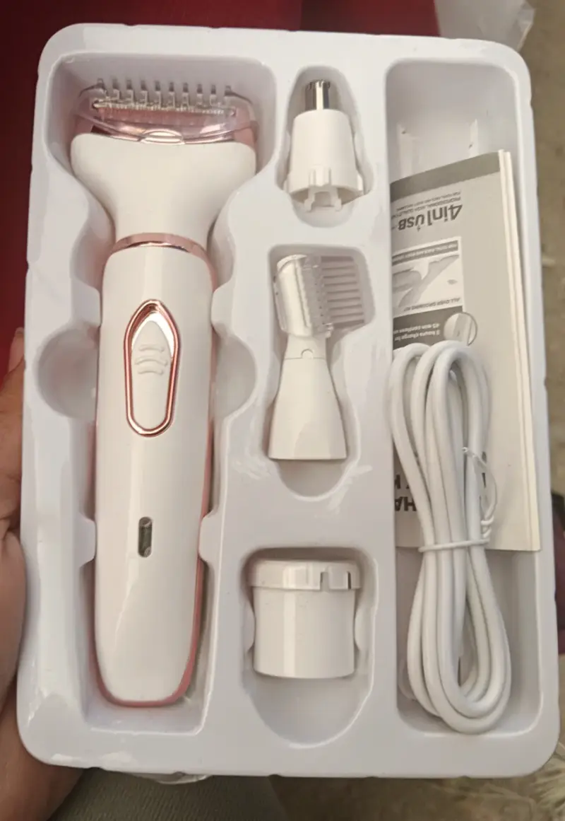 Set de depiladora eléctrica recargable con accesorios