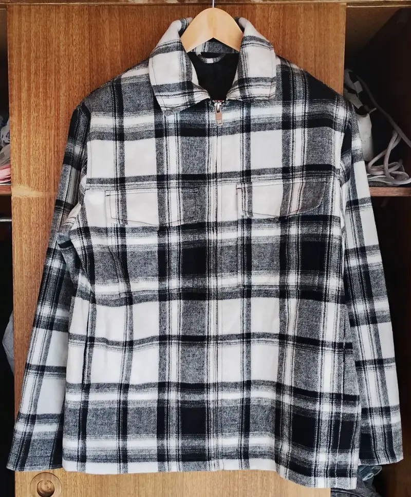 Chaqueta de franela a cuadros para hombre - 1