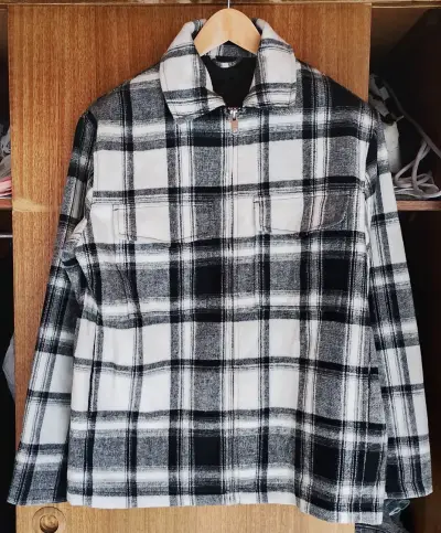 Chaqueta de franela a cuadros para hombre - miniatura 1