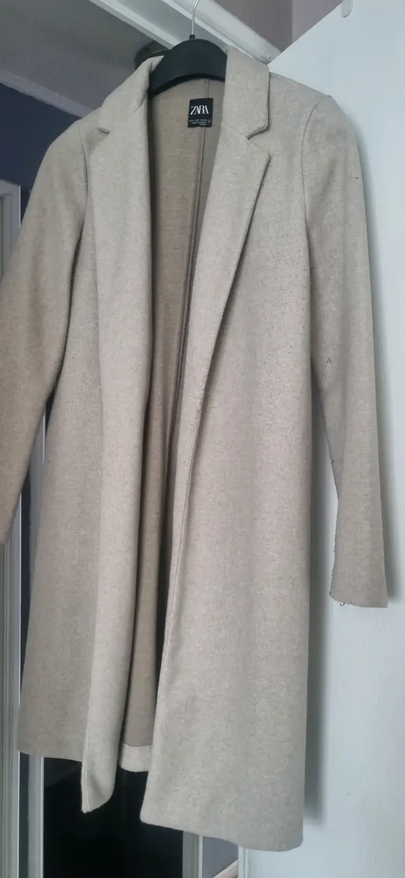 Abrigo beige de lana Zara para mujer - 1