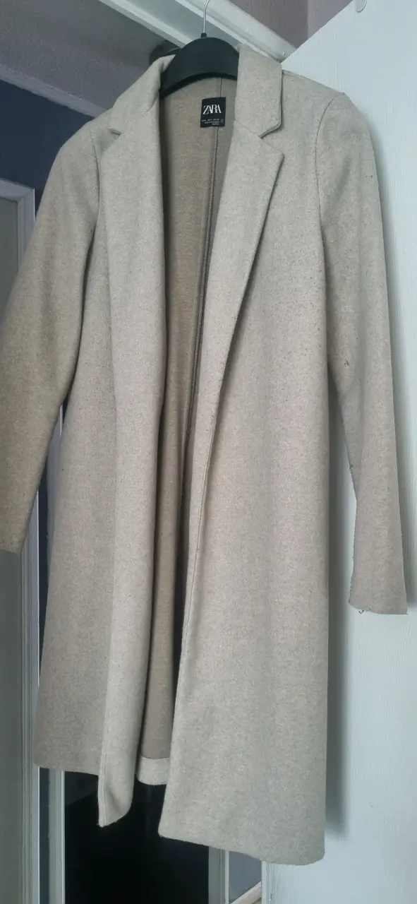 Abrigo beige de lana Zara para mujer - 2