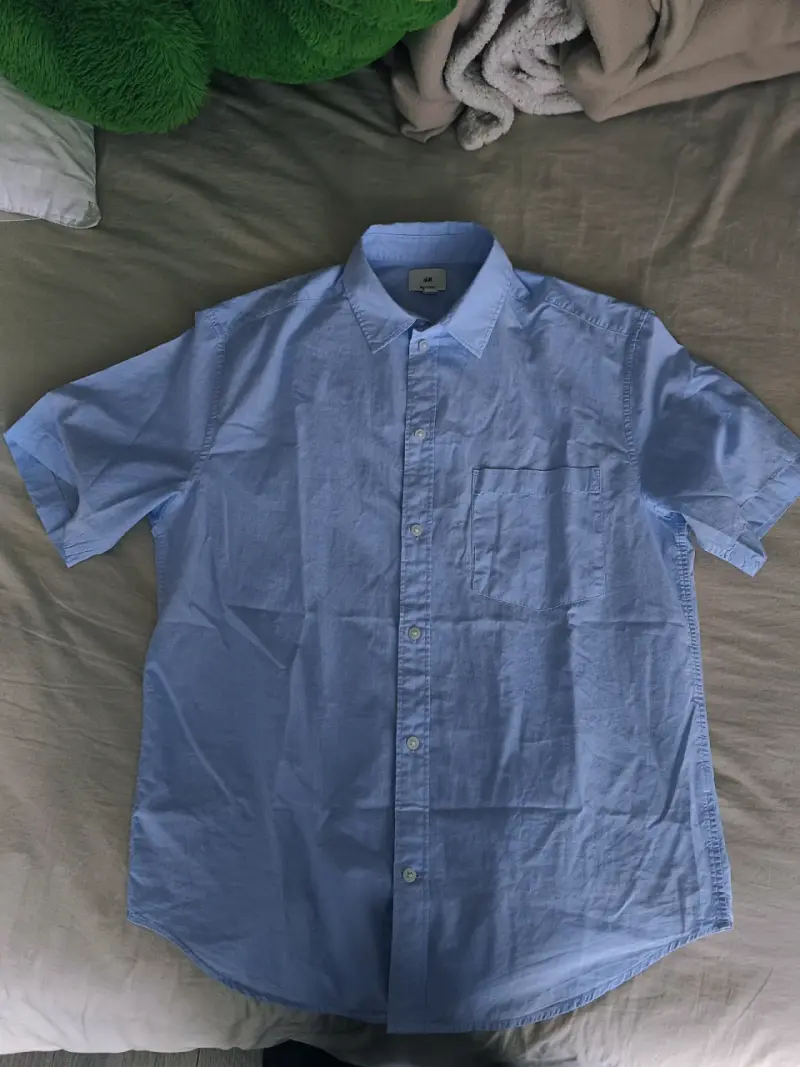 Camisa Celeste H&M Regular Fit - 1