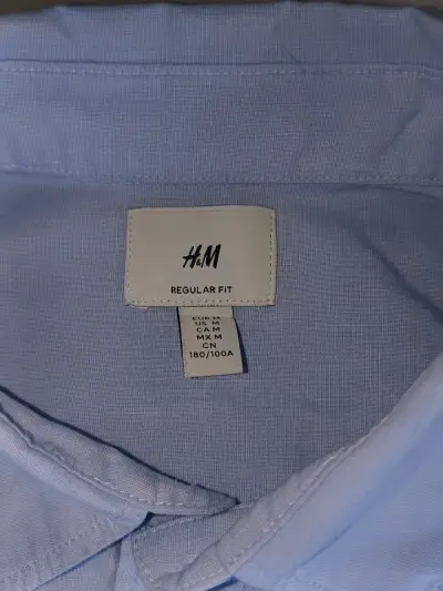 Camisa Celeste H&M Regular Fit - miniatura 2