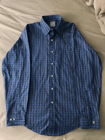 Camisa a cuadros azul Brooks Brothers - miniatura 1