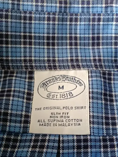 Camisa a cuadros azul Brooks Brothers - miniatura 3