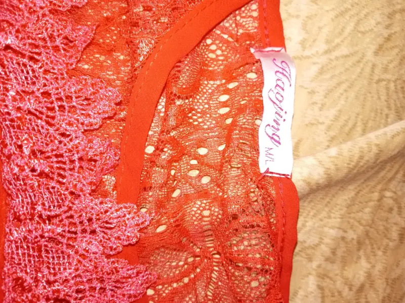 Vestido rojo con encaje para mujer - 3