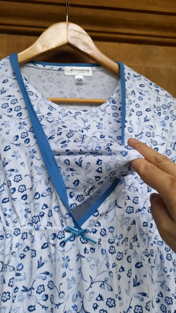 Camisa Maternal y lactancia Floral Azul - 3