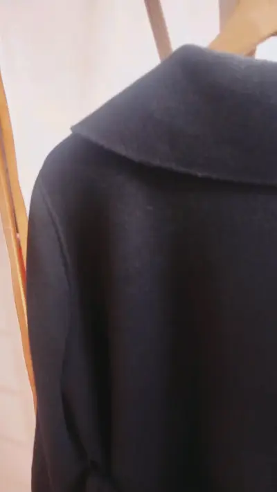 Abrigo negro de lana Zara para mujer - miniatura 5