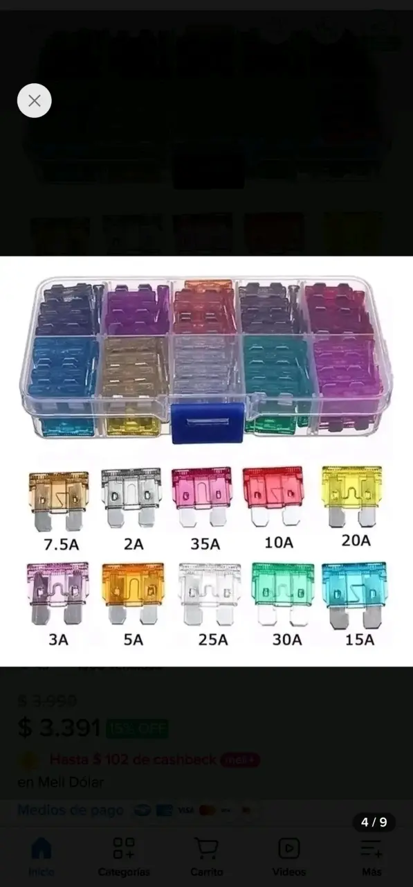 Kit de 100 fusibles de auto 12V - 5