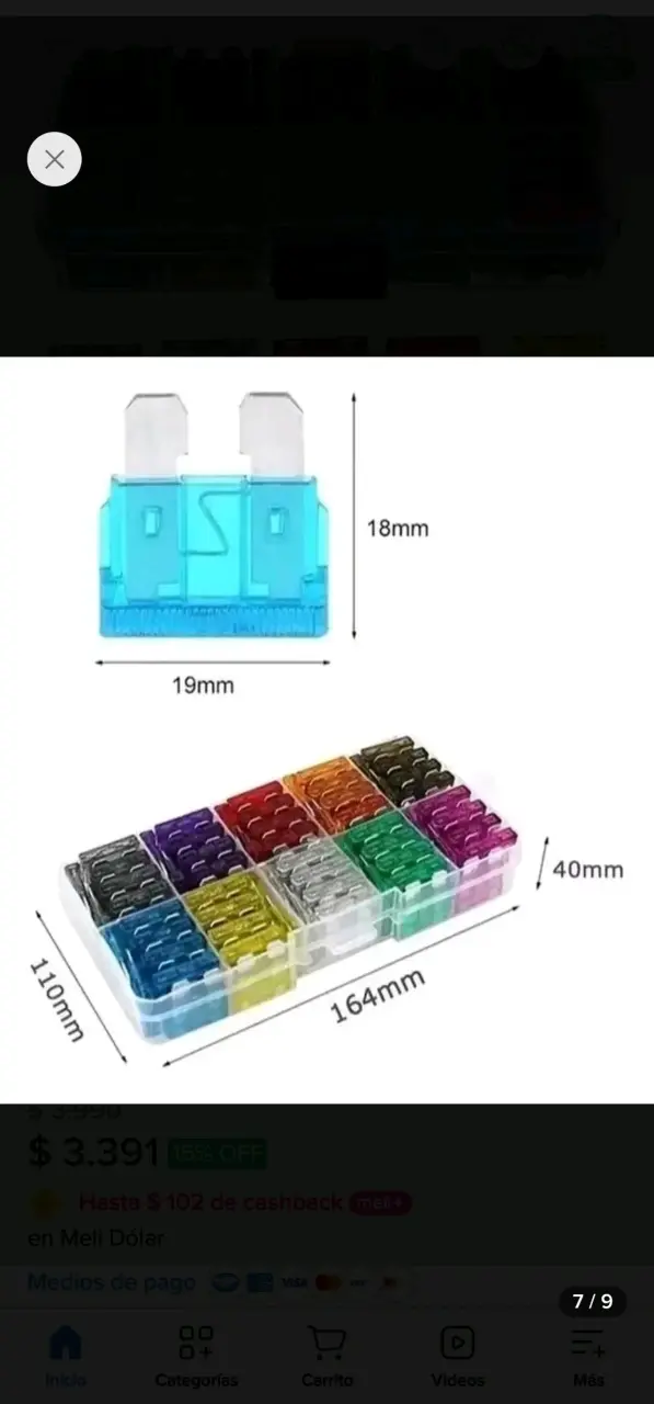 Kit de 100 fusibles de auto 12V - 6