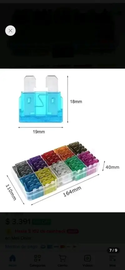 Kit de 100 fusibles de auto 12V - miniatura 6