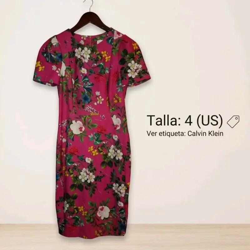 Vestido floral Calvin Klein talla 4 - 1