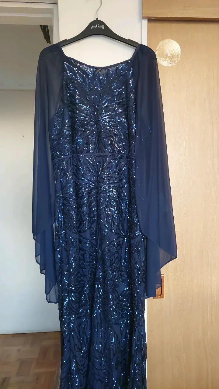 Vestido de noche azul con lentejuelas - 2