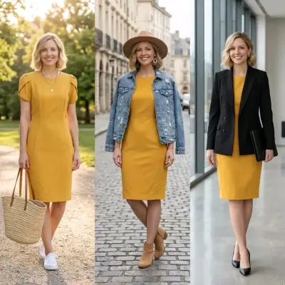 Vestido amarillo talla 6 con mangas abullonadas - miniatura 3