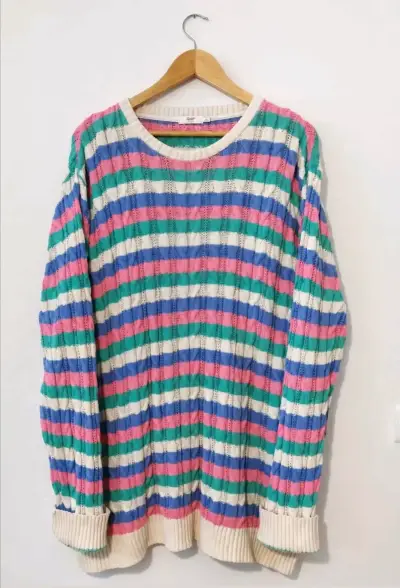 Suéter de rayas multicolor para mujer - miniatura 1