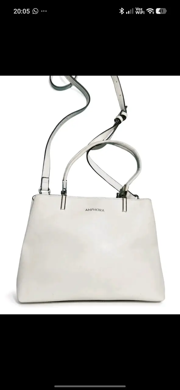 Cartera blanca de cuero Amphora elegante - 2