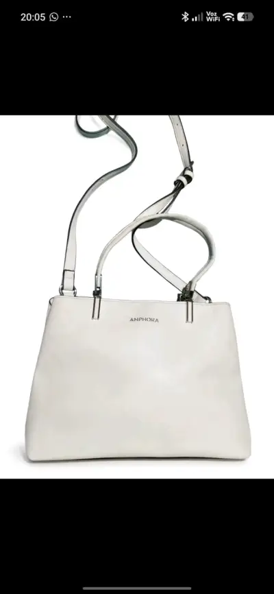 Cartera blanca de cuero Amphora elegante - miniatura 2
