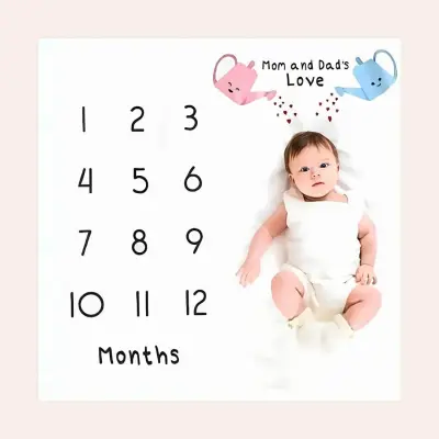 Manta de hitos para bebé 'Mom and Dad's Love' - miniatura 1