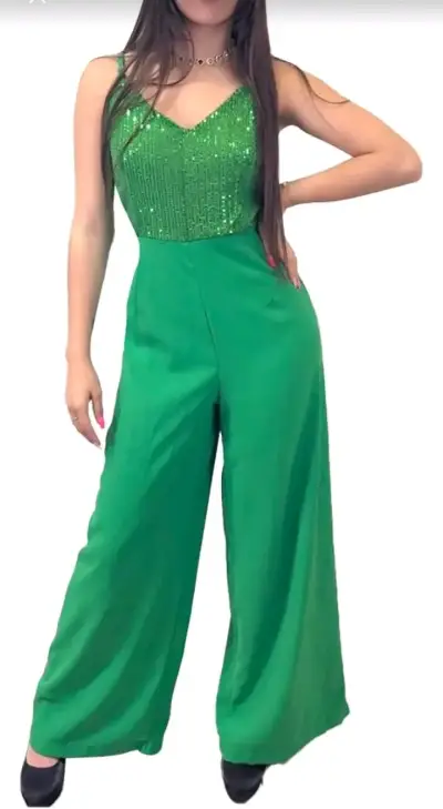 Enterito verde con lentejuelas para mujer M/L - miniatura 1