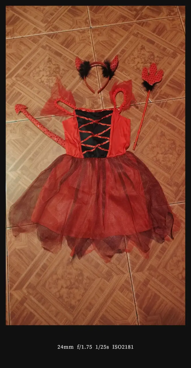 Disfraz de diablita para niña con accesorios - 1