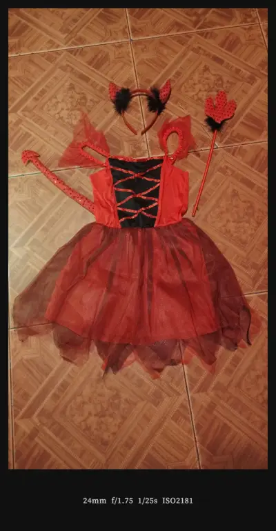 Disfraz de diablita para niña con accesorios - miniatura 1