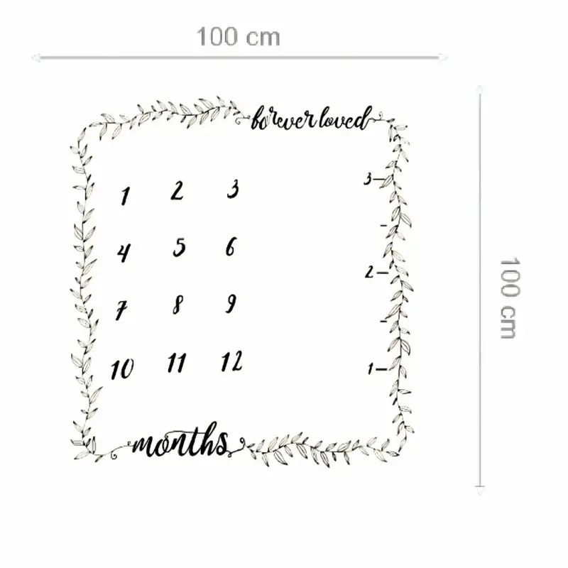 Manta de hitos para bebé con diseño de meses - 3