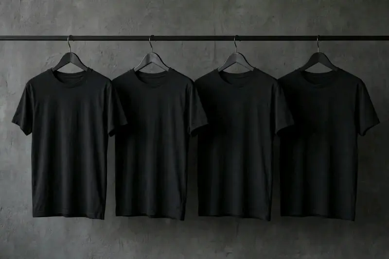 Pack de 4 poleras negras de algodón premium - 4