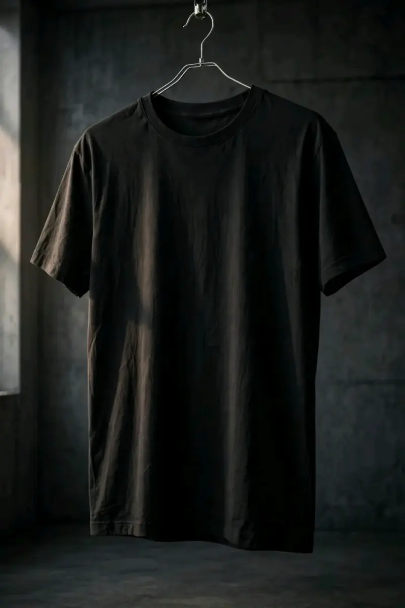 Pack de 4 poleras negras de algodón premium - 5