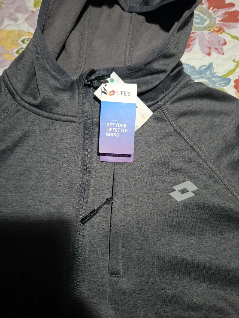 Polerón con capucha gris Lotto talla L - 2