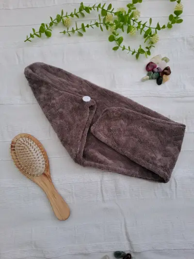 Toalla turbante para cabello de microfibra - miniatura 3
