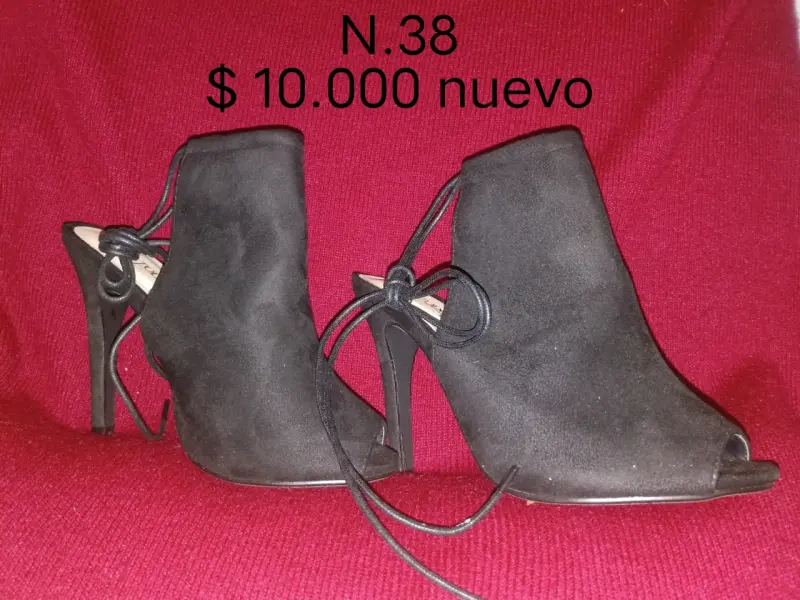 Botines de tacón alto negros nuevos talla 38 - 1
