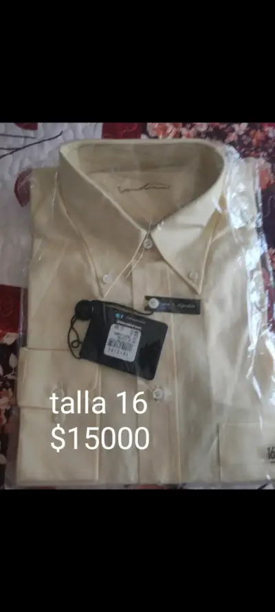 Camisa beige de algodón Vandine talla 16 - miniatura 1