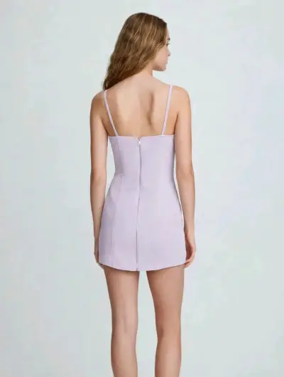 Vestido corto lila con tirantes delgados - miniatura 2