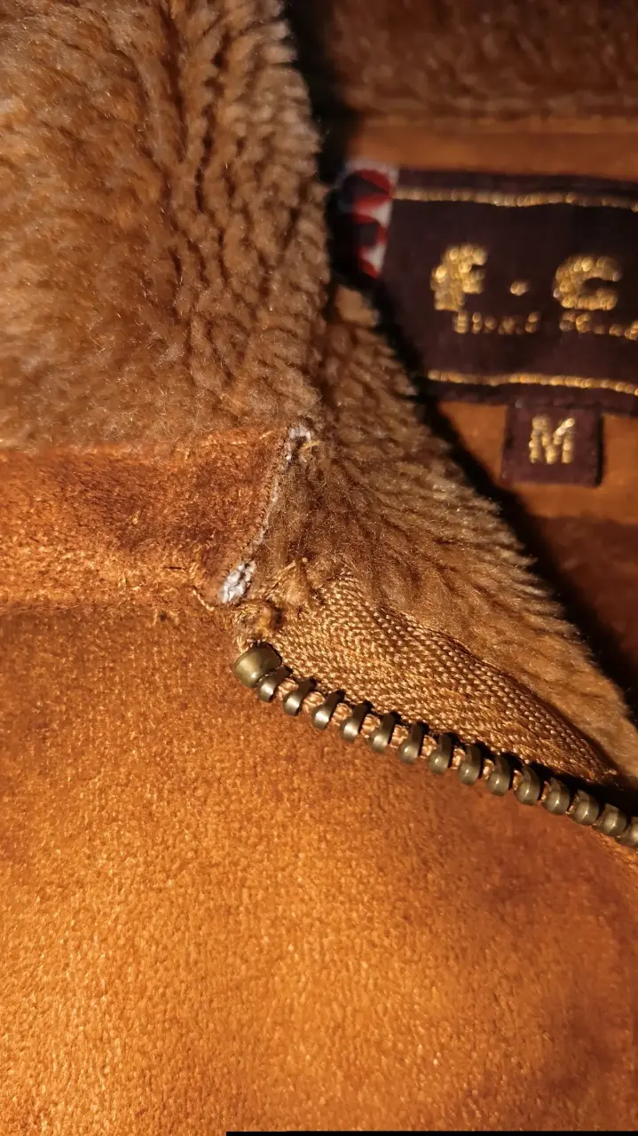 Chaqueta de gamuza marrón con forro cálido - 6