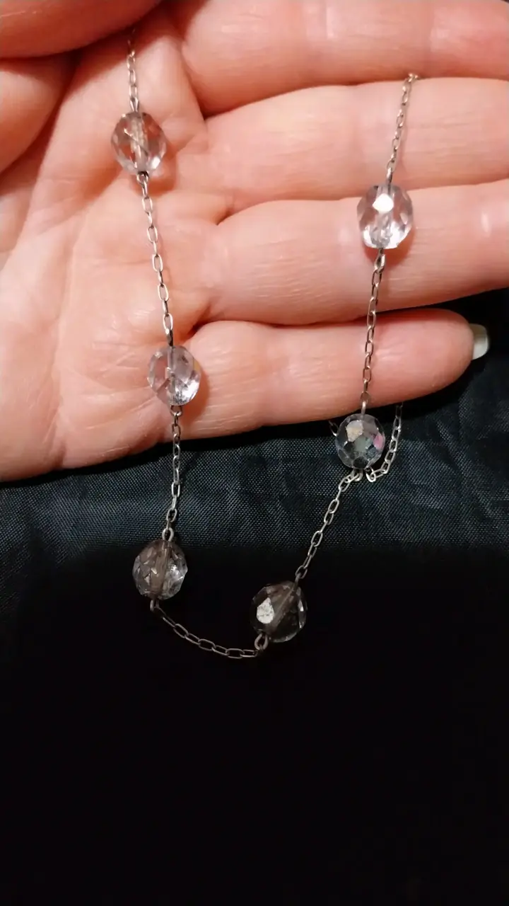 Collar de plata con cristales transparentes - 2