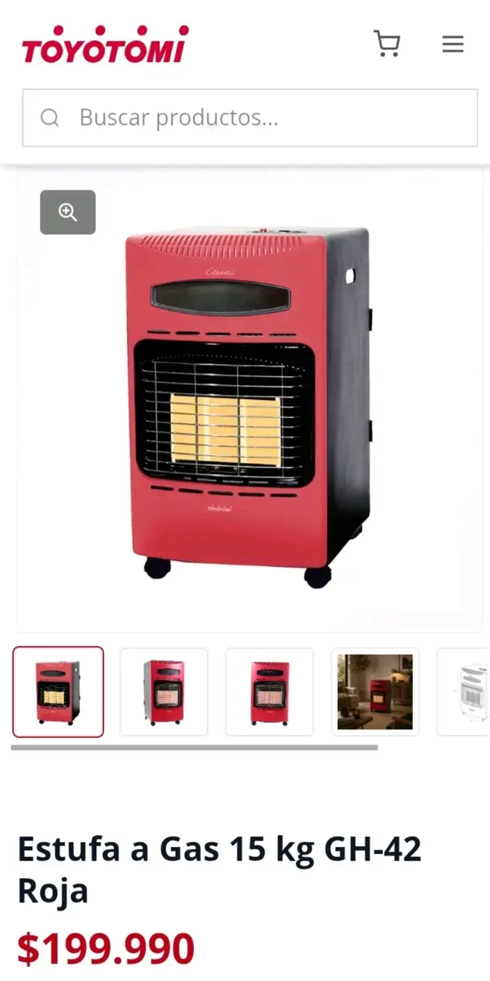 Estufa a gas Toyotomi GH-42 roja