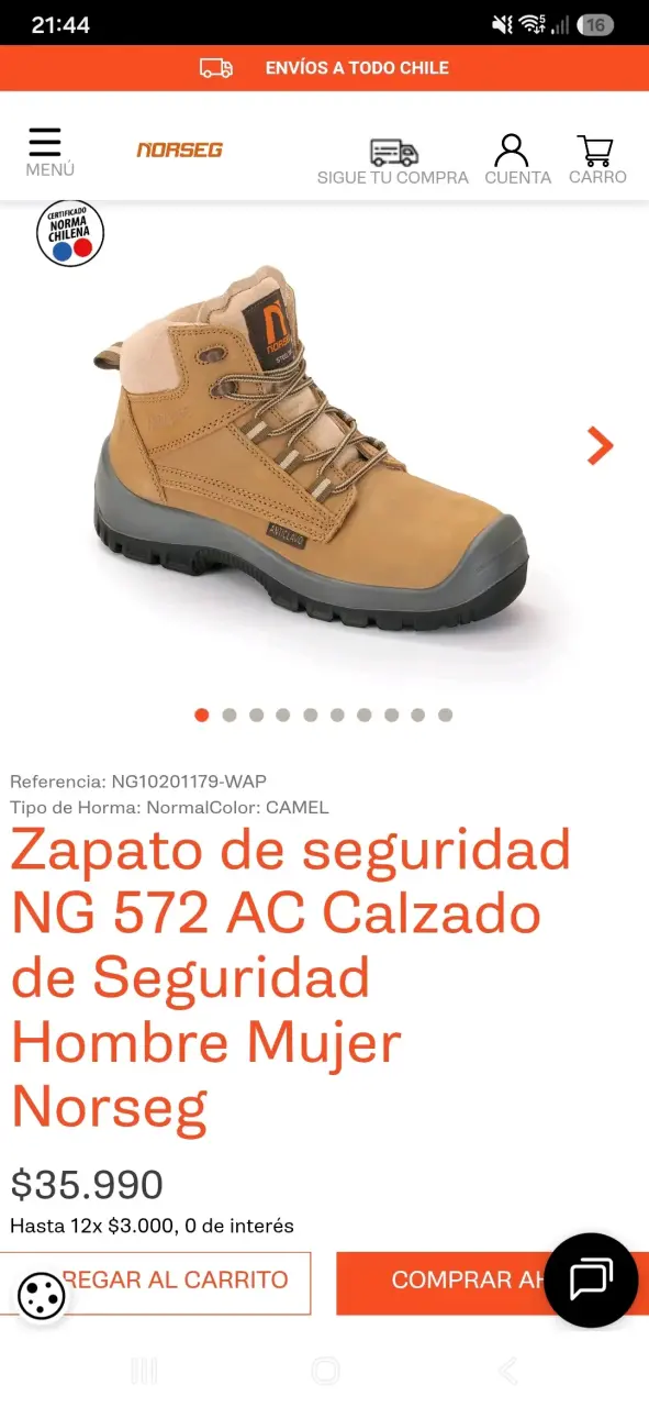 Botas de seguridad Norseg anticlavo color marrón - 6