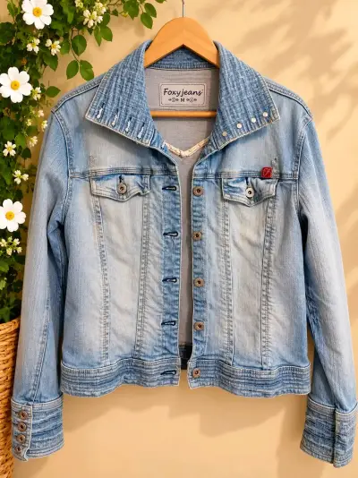 Chaqueta de mezclilla azul claro Foxy Jeans - miniatura 1