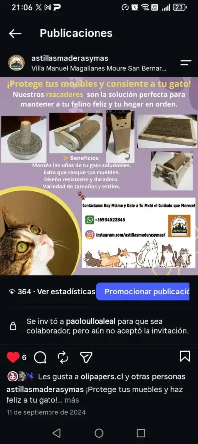 Rascadores para gatos de madera y cartón - miniatura 1