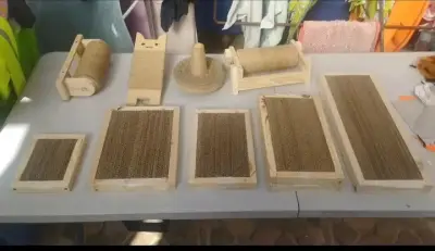 Rascadores para gatos de madera y cartón - miniatura 2
