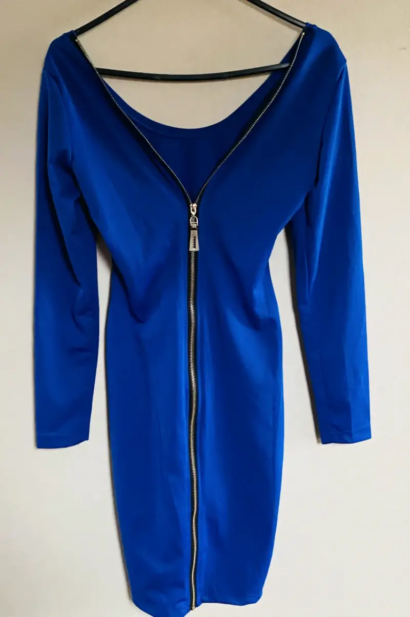 Vestido azul con cierre trasero - 2