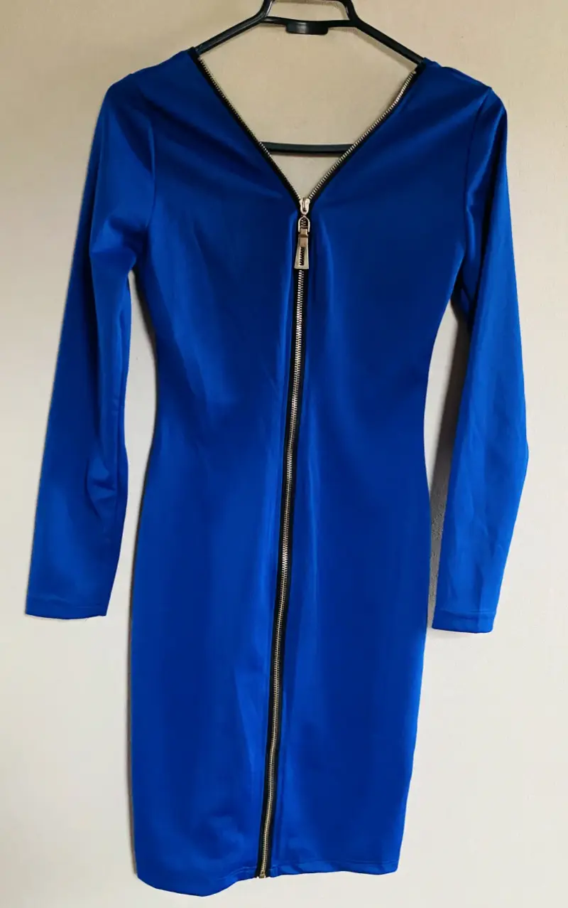 Vestido azul con cierre trasero - 3