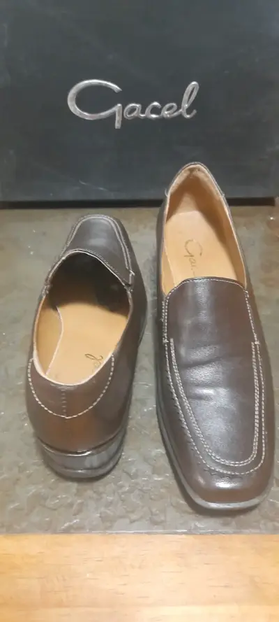 Zapatos de cuero marrón para hombre Gacel - miniatura 1