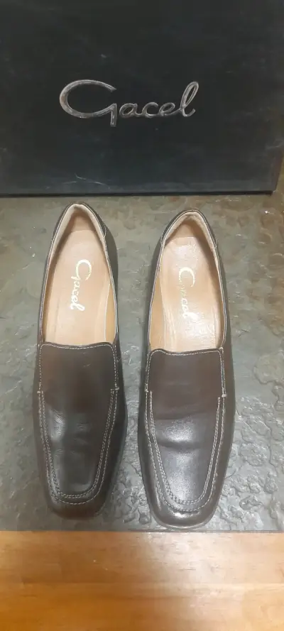 Zapatos de cuero marrón para hombre Gacel - miniatura 2